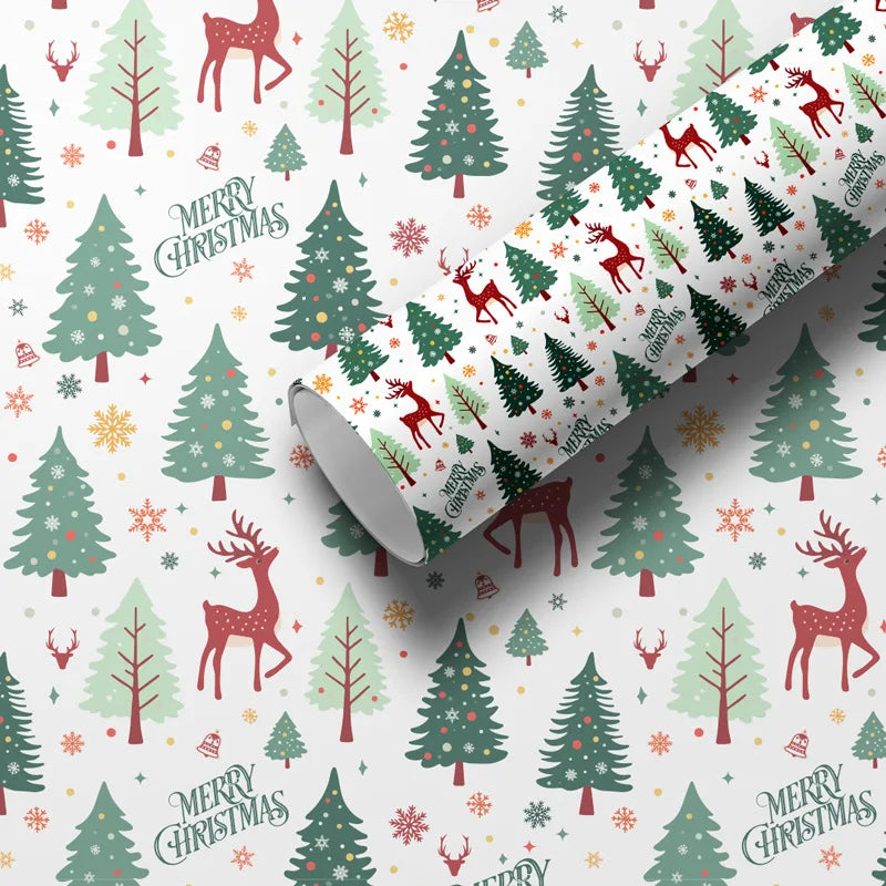 Christmas Wrapping Paper Colorful Christmas Craft Paper Gift Wrapping Paper Smooth Holiday Gift Wrap For Holidays Christmas Tree