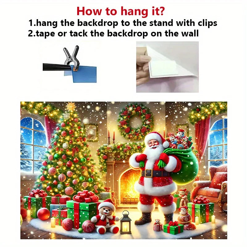 Vibrant Christmas scenes, decorated with trees and gifts suitable for living rooms, bedrooms, offices