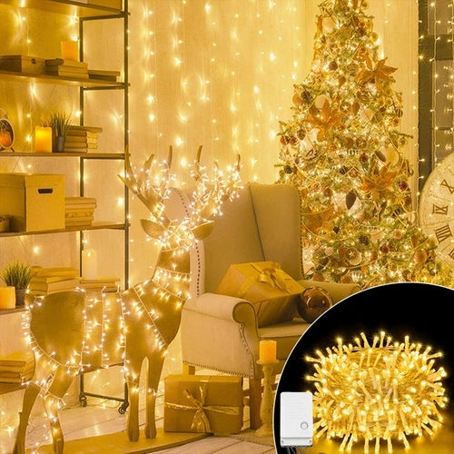 100 LED Christmas Fairy Lights – 33ft Outdoor & Indoor Decorations (8 Modes)