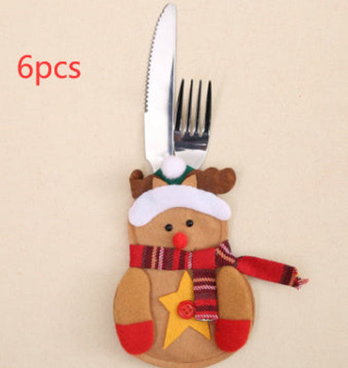 Christmas Decoration Restaurant Hotel Layout Pocket Fork Knife Cutlery