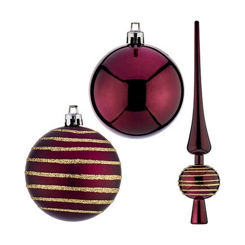 Christmas Decorations Set 19 Pieces Bicycle Purple PVC