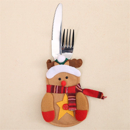 Christmas Decoration Restaurant Hotel Layout Pocket Fork Knife Cutlery