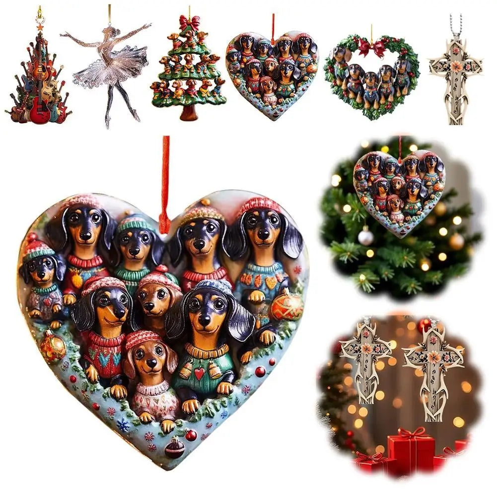 2D Acrylic Sparkling Ballerina Christmas Ornament Ballerina Dance Ornament, Crystal Ballet Ornament For Christmas Tree Decor