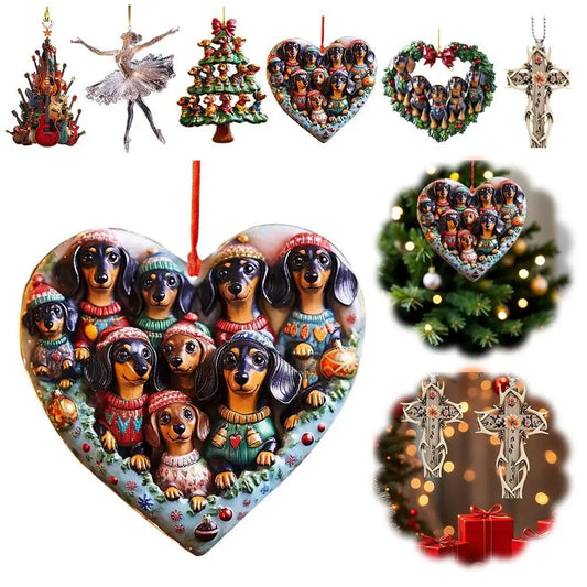 2D Acrylic Sparkling Ballerina Christmas Ornament Ballerina Dance Ornament, Crystal Ballet Ornament For Christmas Tree Decor