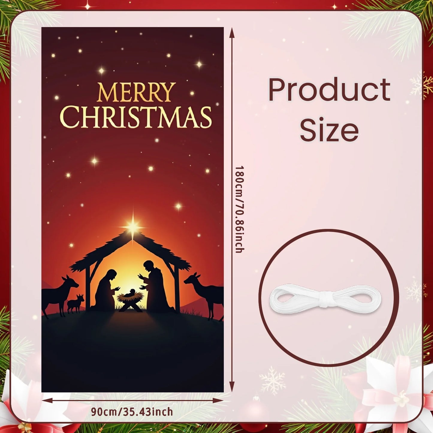 Christmas Hanging Flag Porch Door Banner Christmas Decorations For Home 2025 Ornaments Xmas Gifts Navidad New Year Decor 2026