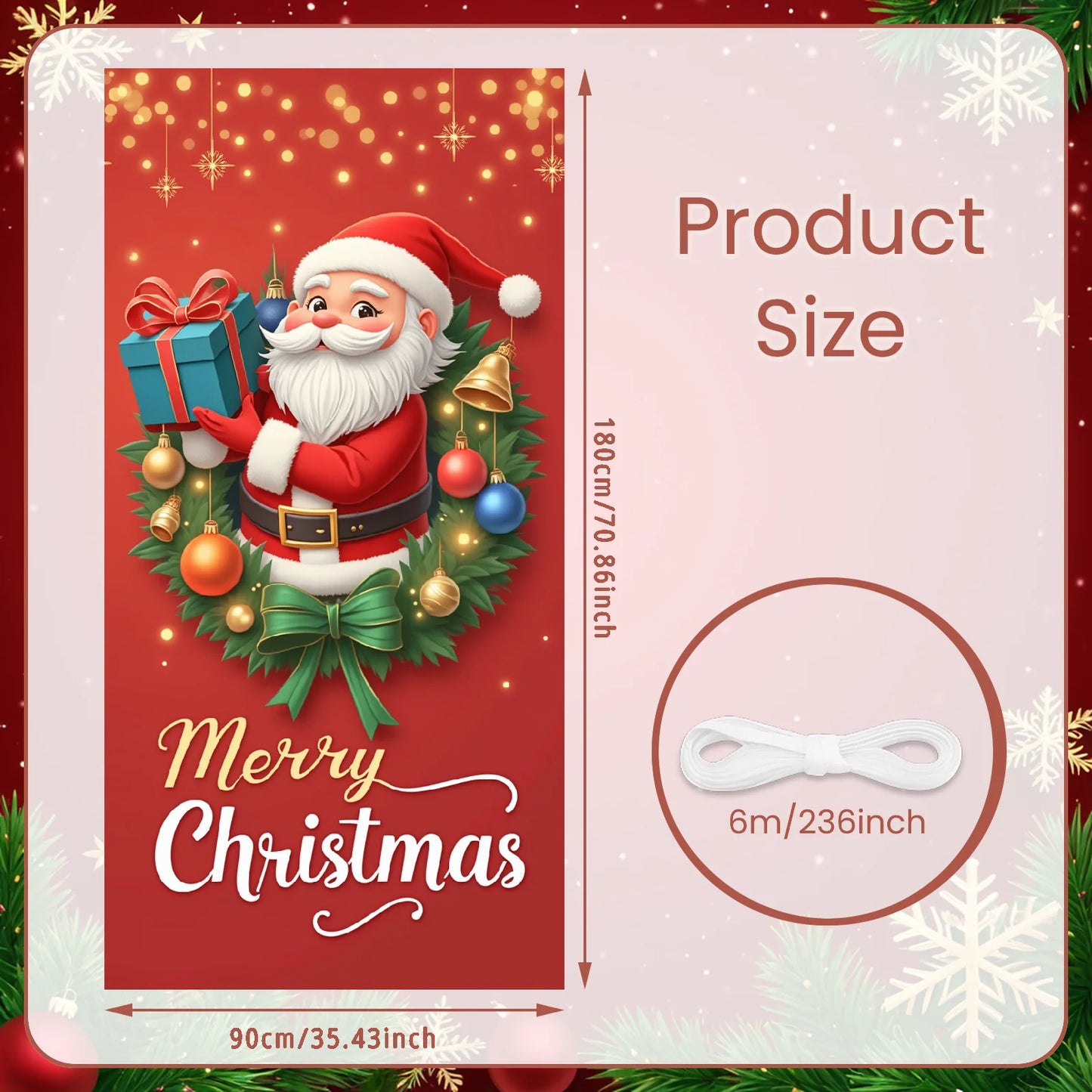 Christmas Hanging Flag Porch Door Banner Christmas Decorations For Home 2025 Ornaments Xmas Gifts Navidad New Year Decor 2026