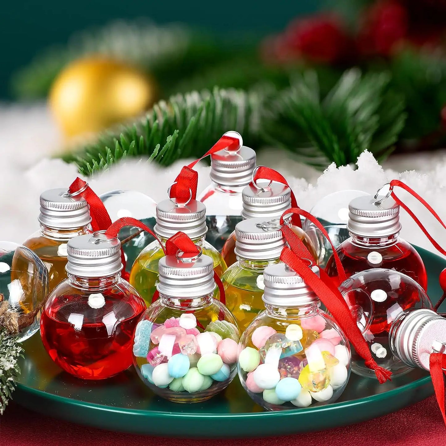 Christmas Decoration Ball Juice Cold Drink Water Beverage Bottle Booze Filled Xmas Tree Ornaments Home Outdoor Festival Decor