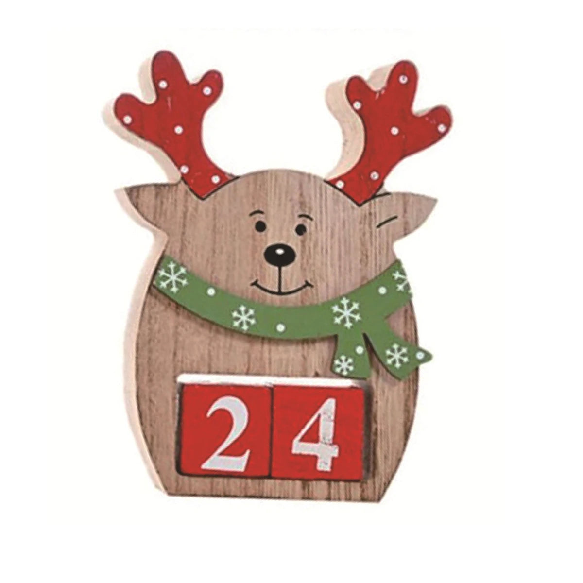 Christmas Countdown Wooden Calendar Blocks Santa Snowman Reindeer Holiday Desk Decor Festive Wooden Tabletop Ornament for Home