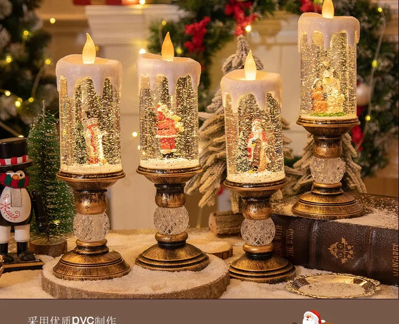 Christmas Decorations Candles Christmas Crystal Snow Lights Children's Birthday Christmas Gifts Scene Layout Holiday Decoration