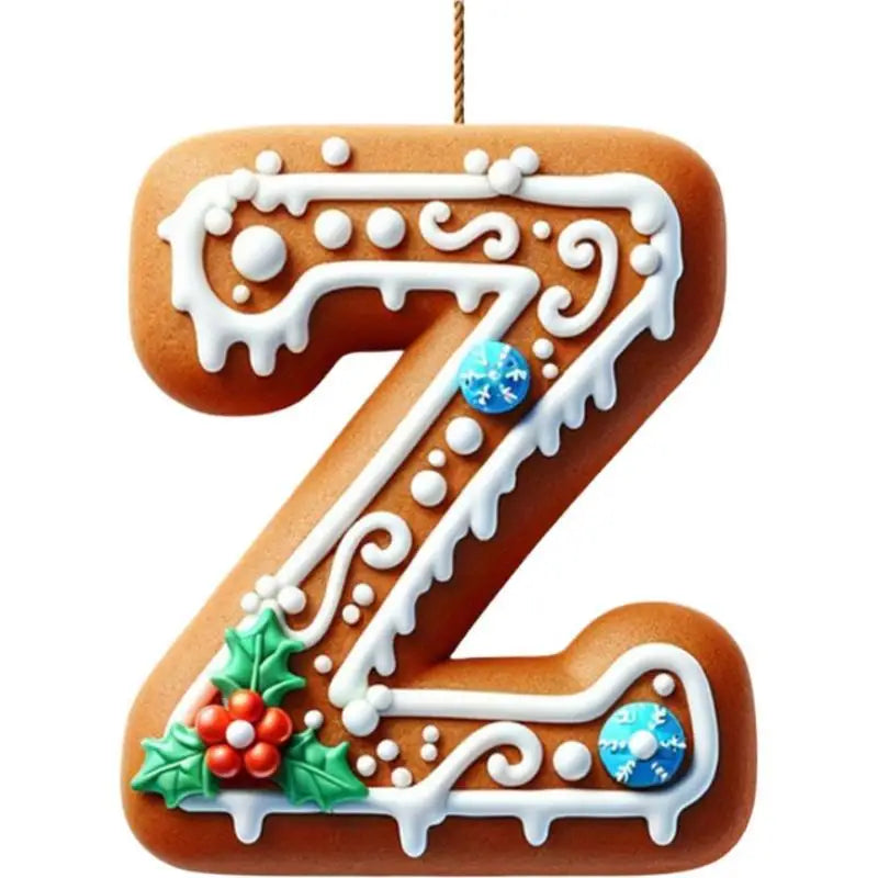 26 Letters Christmas Tree Decoration Gingerbread Alphabet Ornaments Flat 2D Acrylic A To Z Ornament Letters Decoration