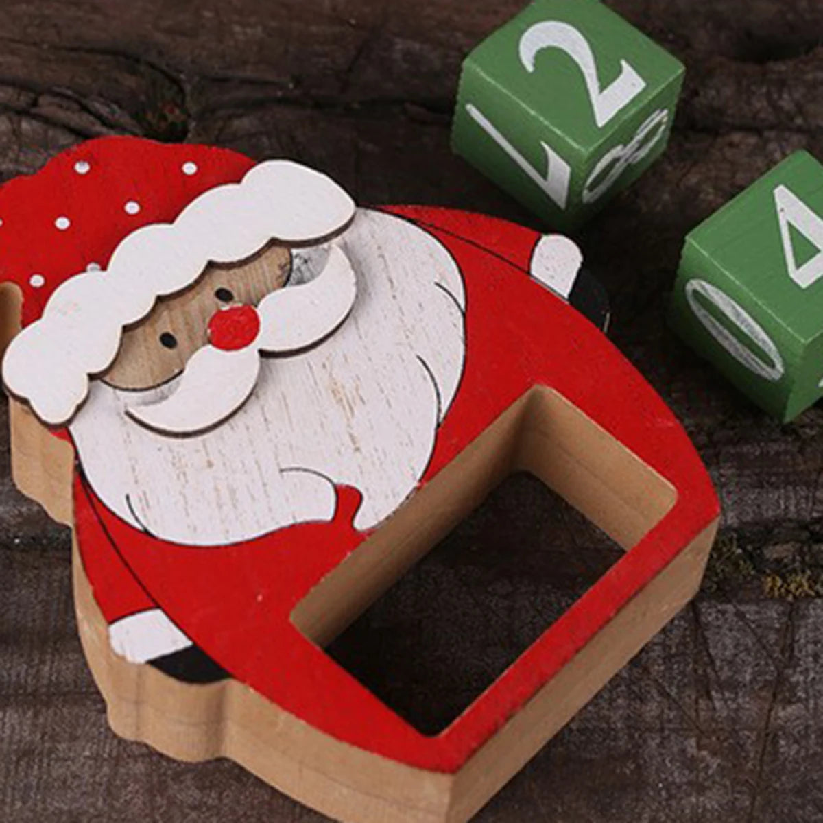 Christmas Countdown Wooden Calendar Blocks Santa Snowman Reindeer Holiday Desk Decor Festive Wooden Tabletop Ornament for Home