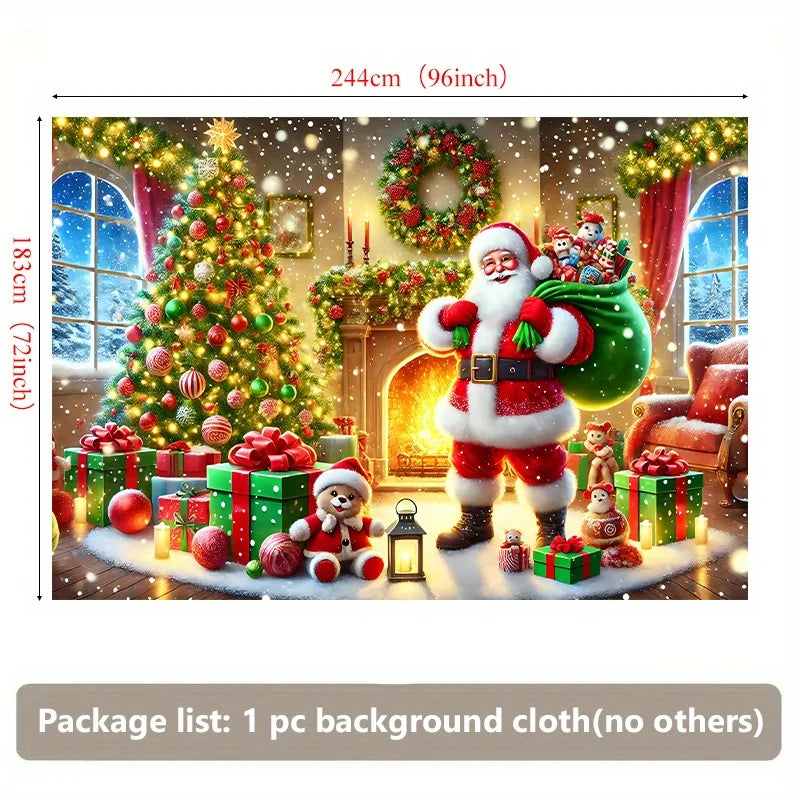 Vibrant Christmas scenes, decorated with trees and gifts suitable for living rooms, bedrooms, offices