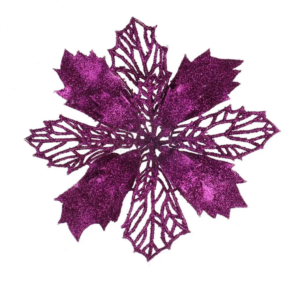 Multi-color ChristmasTree Ornament Romantic Plastic Xmas Tree Pendant Hollow Artificial Hollow Flowers Christmas Tree Bottom