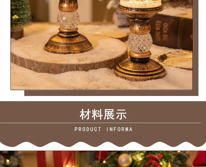 Christmas Decorations Candles Christmas Crystal Snow Lights Children's Birthday Christmas Gifts Scene Layout Holiday Decoration