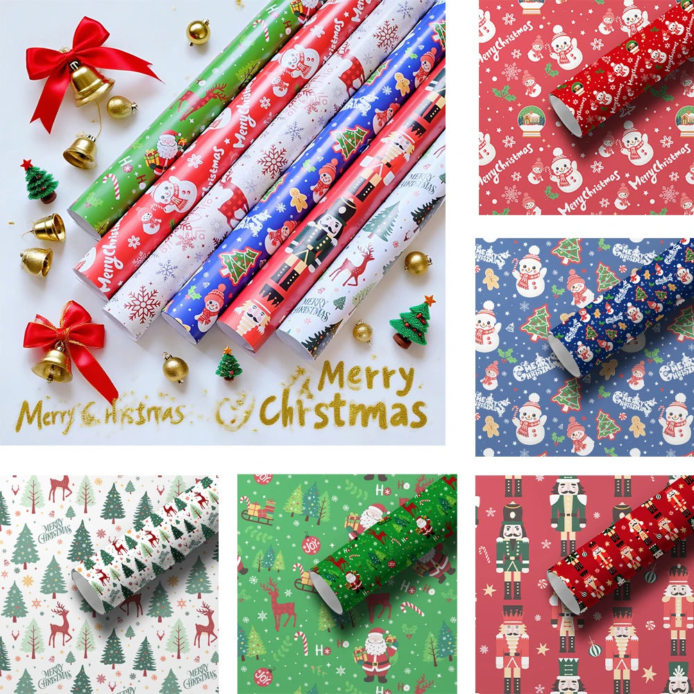 Christmas Wrapping Paper Colorful Christmas Craft Paper Gift Wrapping Paper Smooth Holiday Gift Wrap For Holidays Christmas Tree