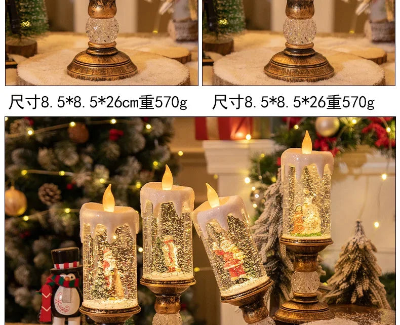Christmas Decorations Candles Christmas Crystal Snow Lights Children's Birthday Christmas Gifts Scene Layout Holiday Decoration