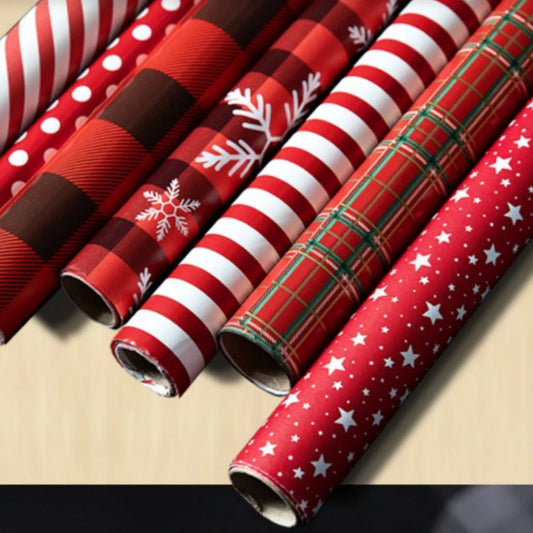 1PC 50*70cm Gift Wrapping Red Plaid Snowflake Christmas Gift Packaging Paper Diy Crafts Papers Birthday Christmas Gift Paper