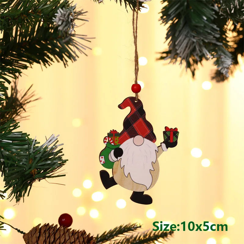 Christmas Resin Tree Decorations Santa Snowman Angel Pendant Ornament DIY Kids Toys Noel Navidad Kerst 2023