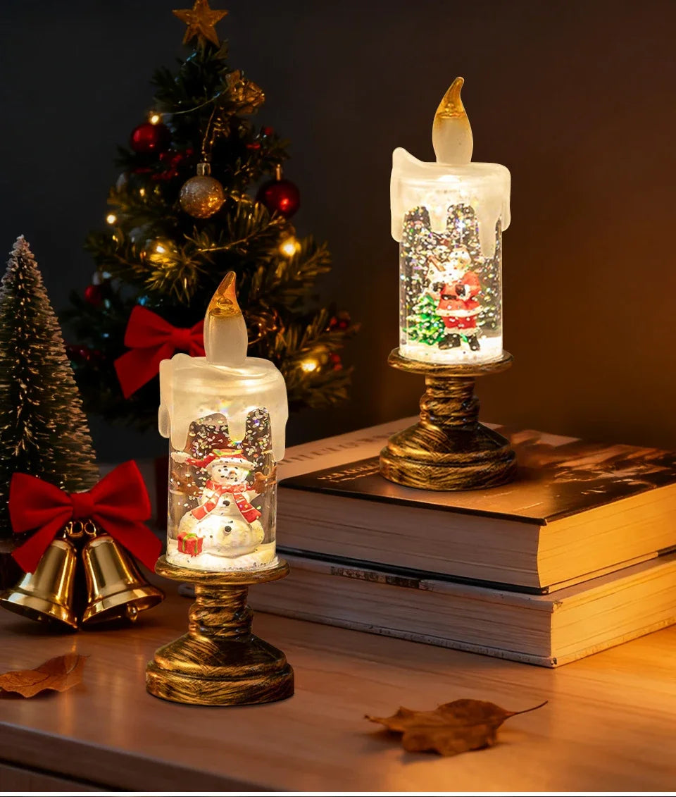 LED Christmas Tree Night Lights Christmas Candles Crystal Lights Christmas Gifts for Family and Friends Creative Gifts
