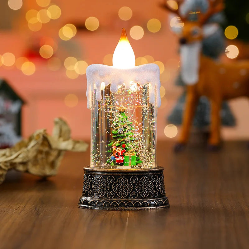 Christmas LED Candle Lantern Decorative Holiday Light Creative Tabletop Decor for Kids Window Display Festive Home Decoration