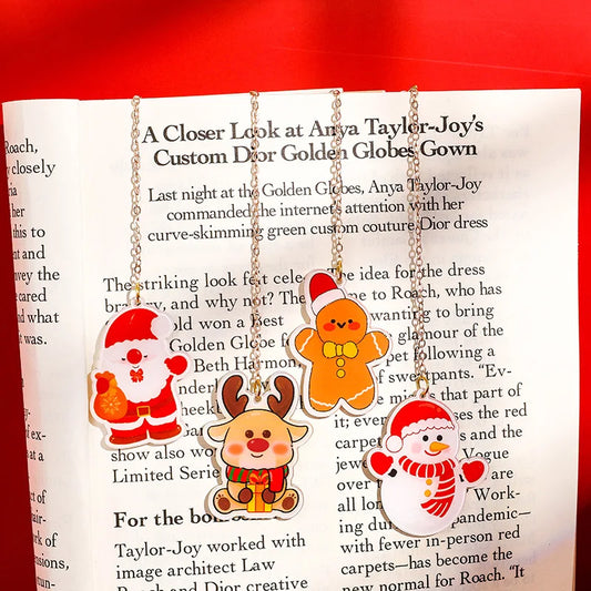 Christmas Bookmark For Student Gifts Book Page Marker Kawaii Stationery School Office Supplies Creative Bookmark
