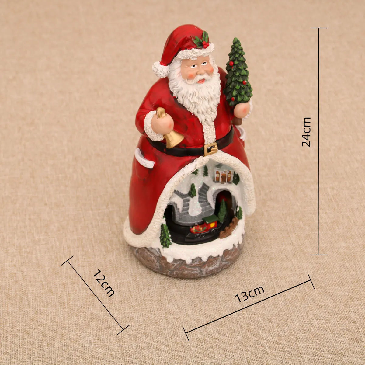 Christmas Resin Rotating Decorations LED Lights Multifunctional Old Man Music Box Christmas Gift Ornaments Kids Toy Dropshipping