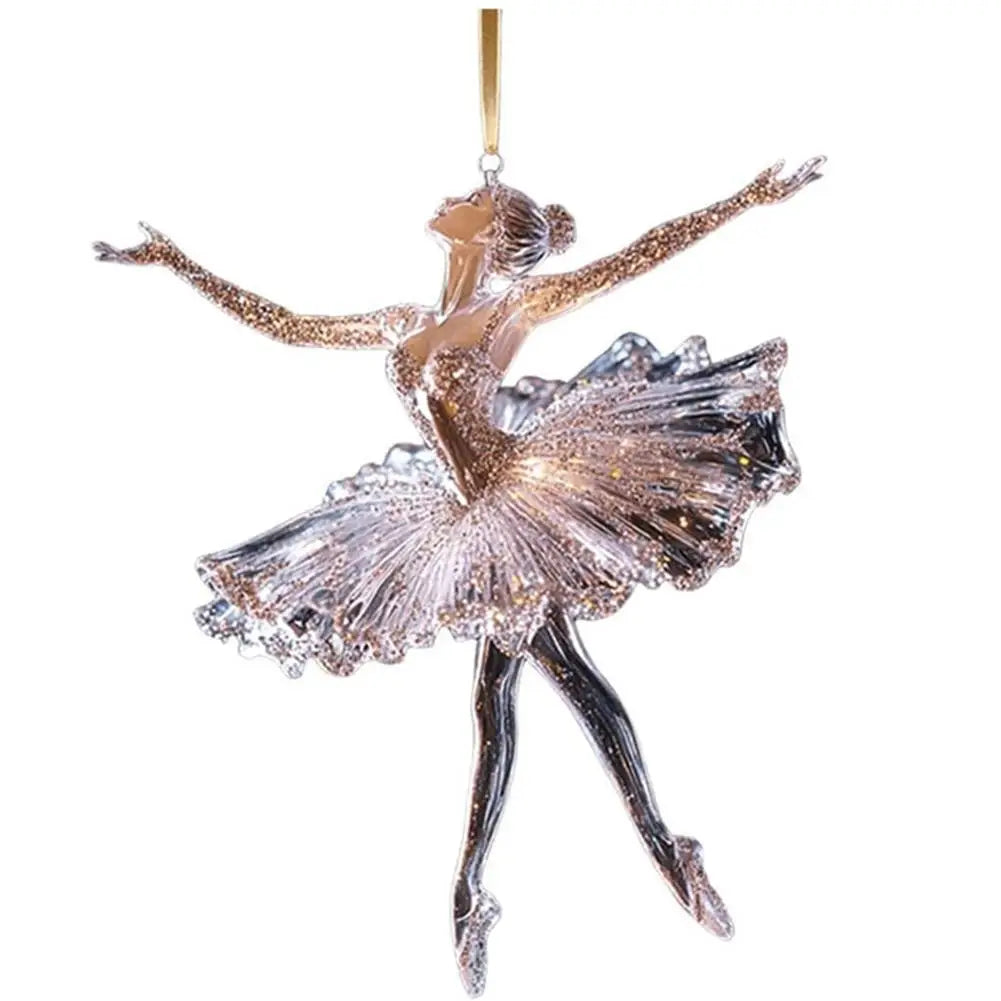 2D Acrylic Sparkling Ballerina Christmas Ornament Ballerina Dance Ornament, Crystal Ballet Ornament For Christmas Tree Decor