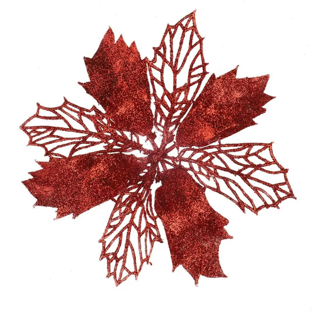 Multi-color ChristmasTree Ornament Romantic Plastic Xmas Tree Pendant Hollow Artificial Hollow Flowers Christmas Tree Bottom