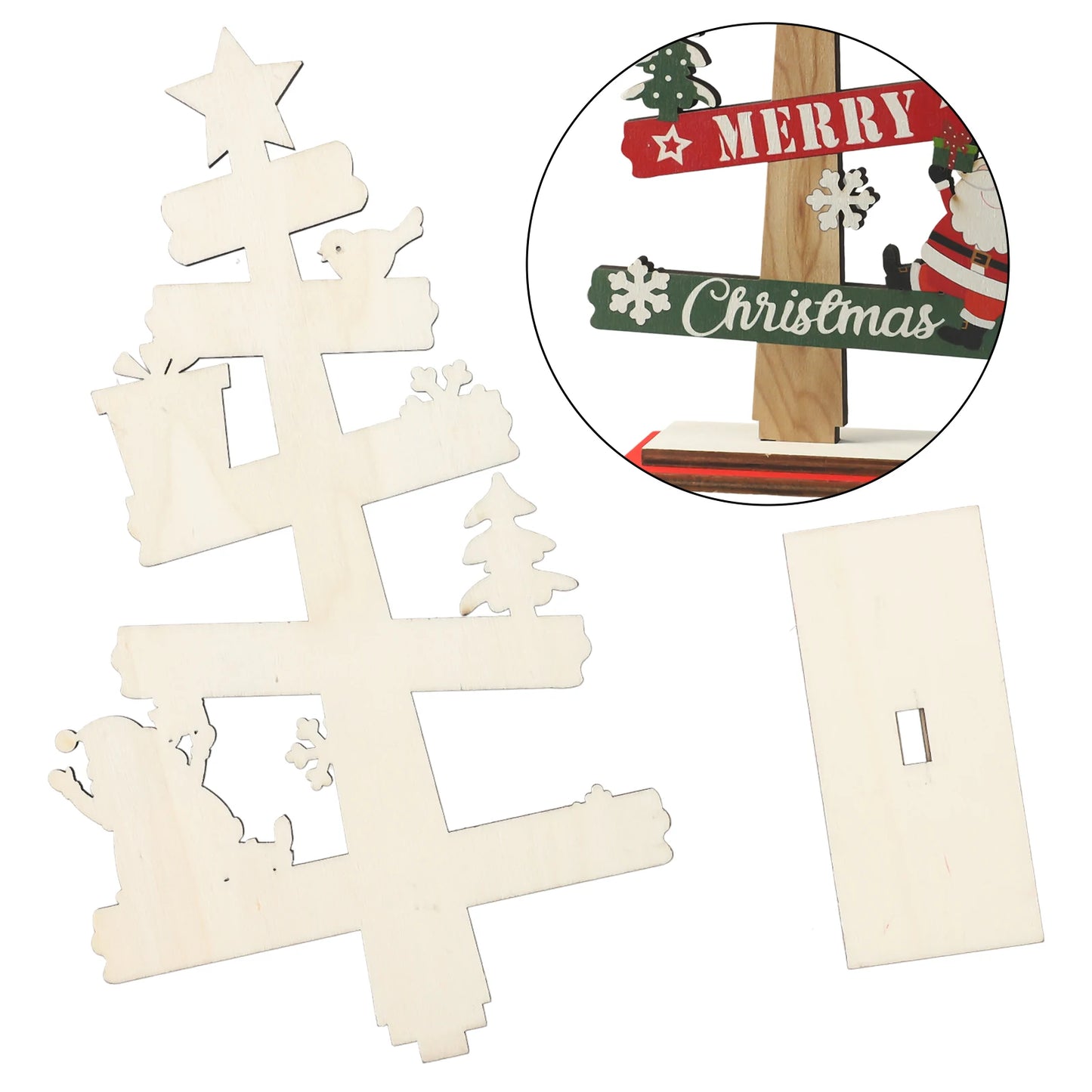 1pc Desktop Christmas DIY Decoration Wooden Christmas Signs Plaque Merry Christmas Party Home Decor Party Supplies