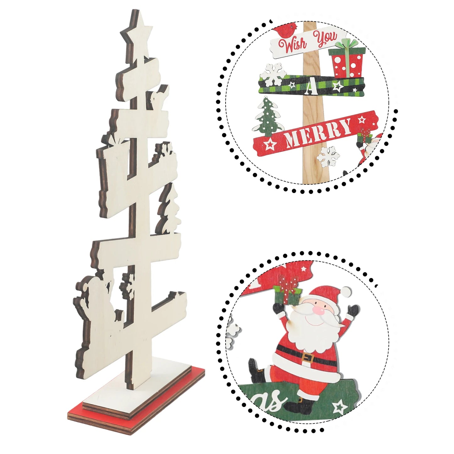 1pc Desktop Christmas DIY Decoration Wooden Christmas Signs Plaque Merry Christmas Party Home Decor Party Supplies