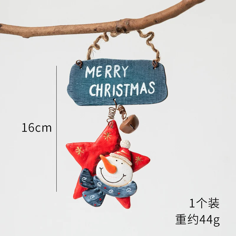 Christmas Resin Tree Decorations Santa Snowman Angel Pendant Ornament DIY Kids Toys Noel Navidad Kerst 2023