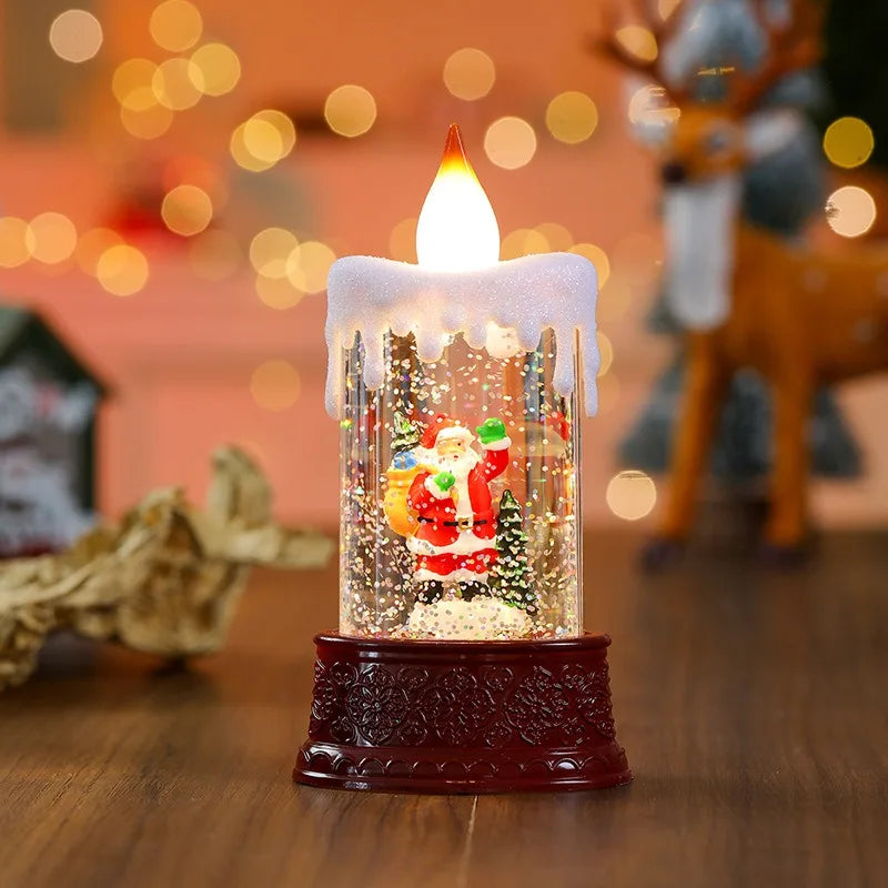 Christmas LED Candle Lantern Decorative Holiday Light Creative Tabletop Decor for Kids Window Display Festive Home Decoration