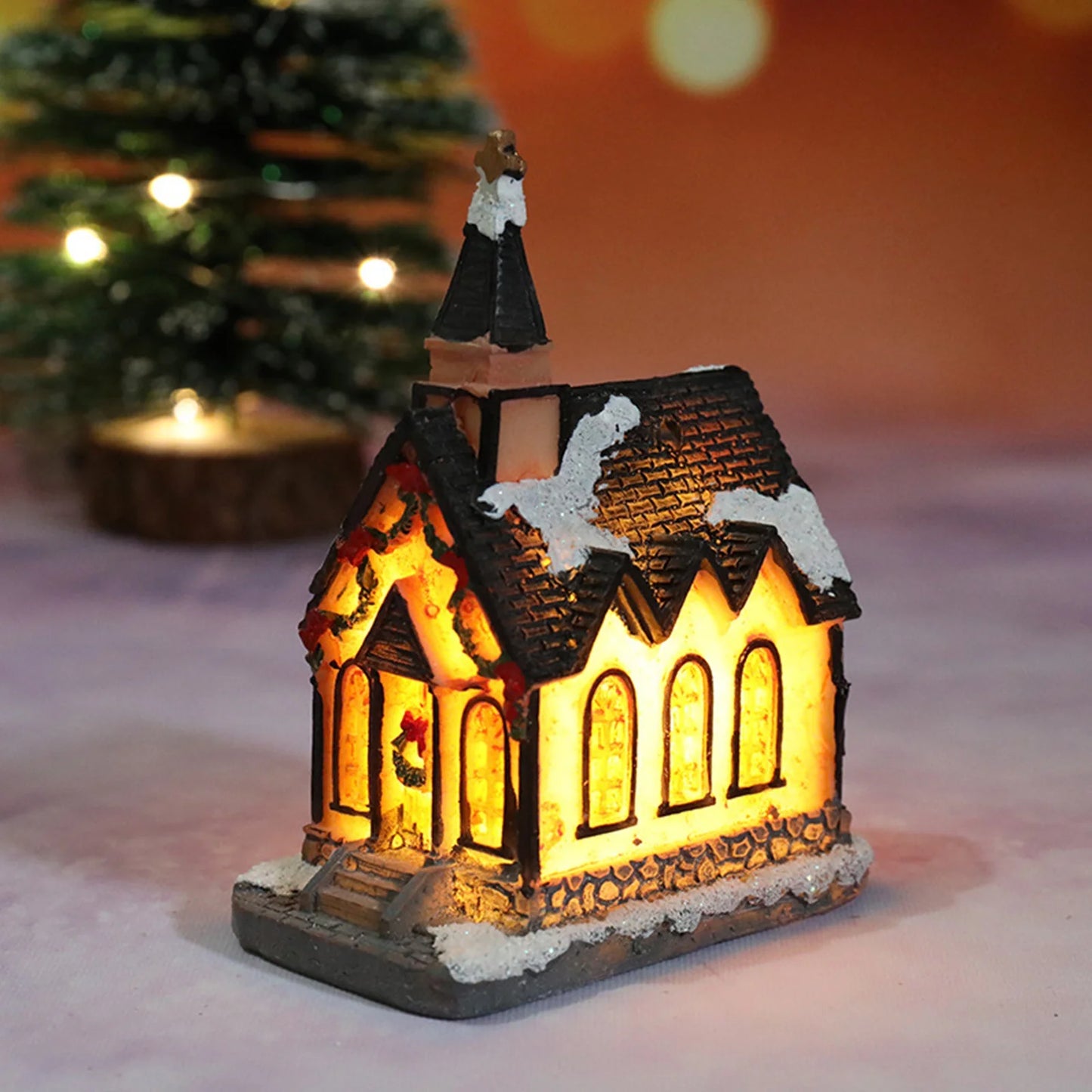 Christmas Houses Christmas Decoration With Lights Room Tabletop Supplies Festive Atmosphere Ornament Holiday Gift
