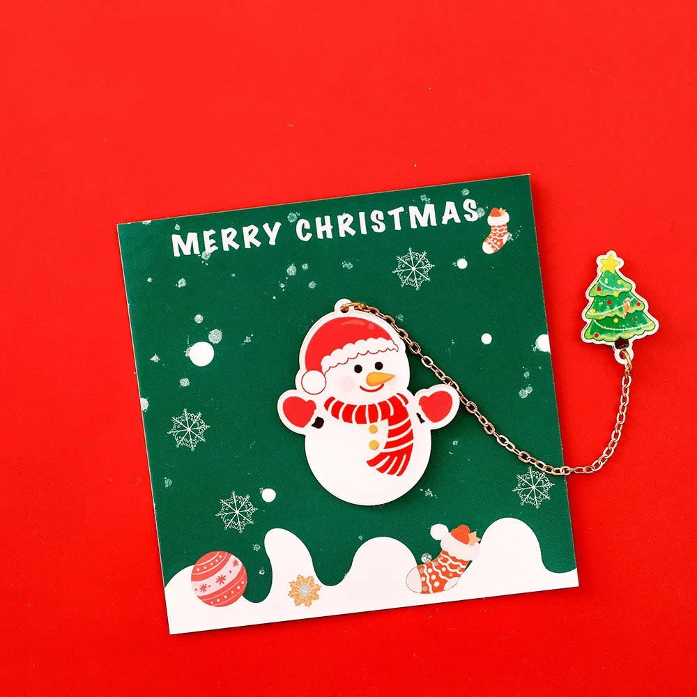 Christmas Bookmark For Student Gifts Book Page Marker Kawaii Stationery School Office Supplies Creative Bookmark