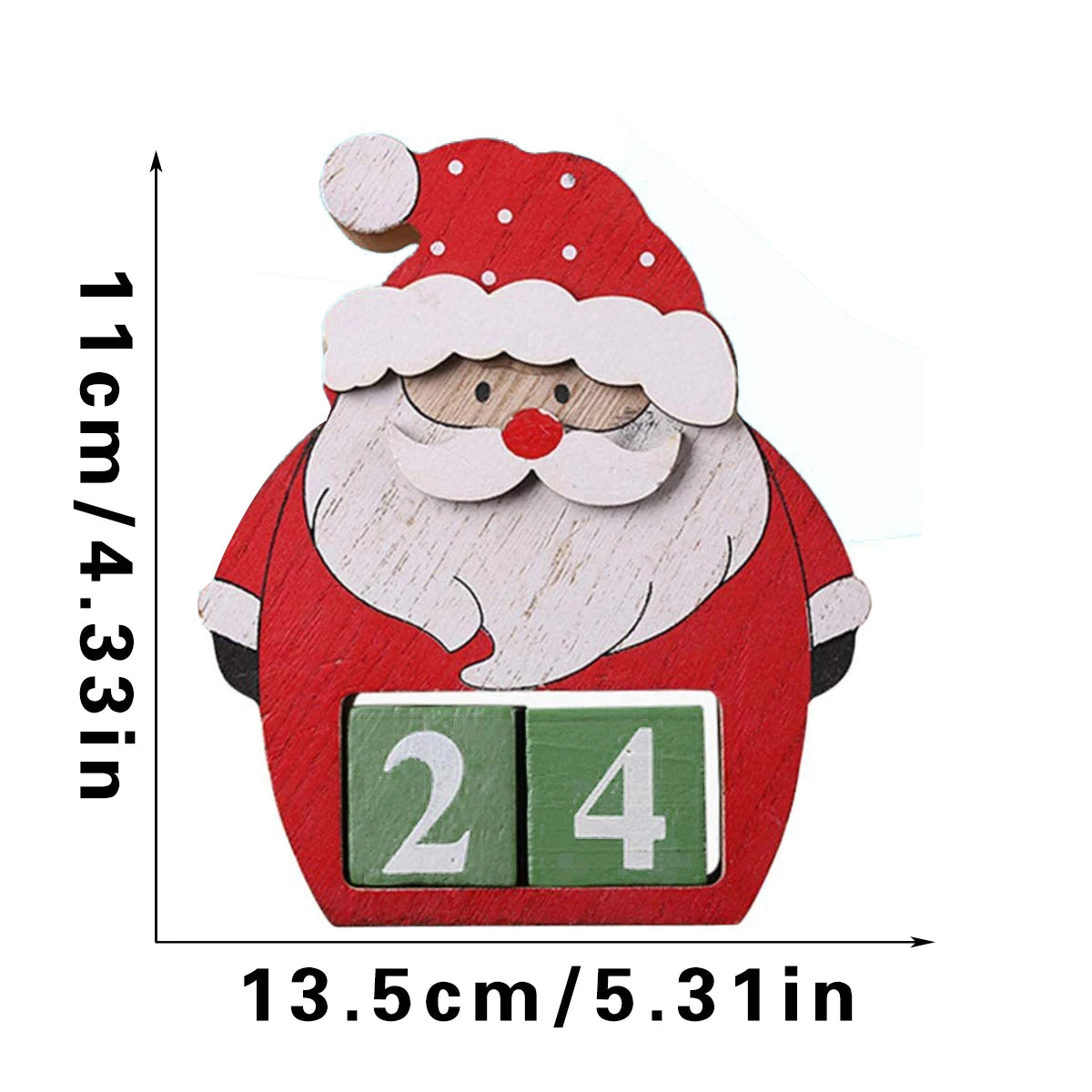 Christmas Countdown Wooden Calendar Blocks Santa Snowman Reindeer Holiday Desk Decor Festive Wooden Tabletop Ornament for Home