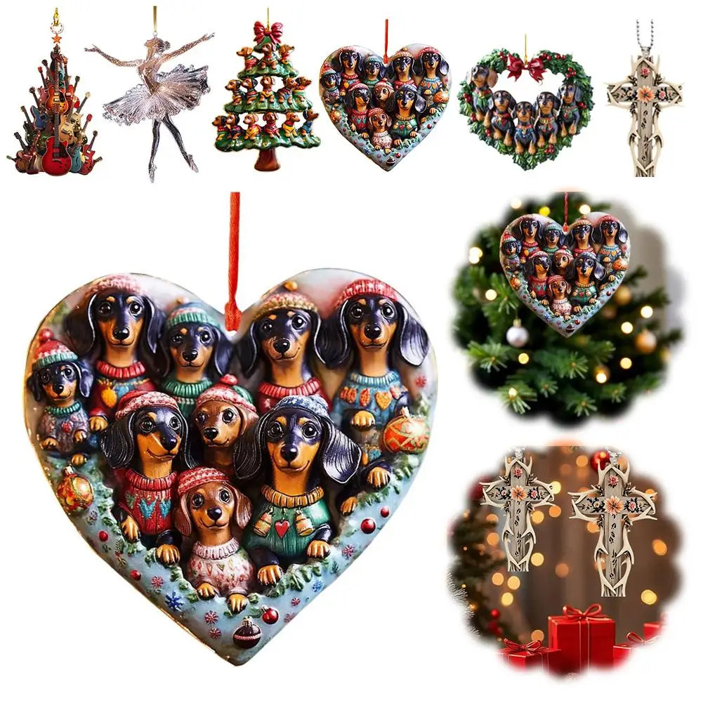 2D Acrylic Sparkling Ballerina Christmas Ornament Ballerina Dance Ornament, Crystal Ballet Ornament For Christmas Tree Decor