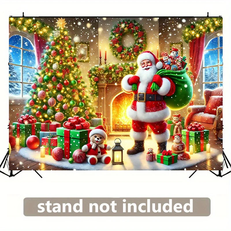 Vibrant Christmas scenes, decorated with trees and gifts suitable for living rooms, bedrooms, offices