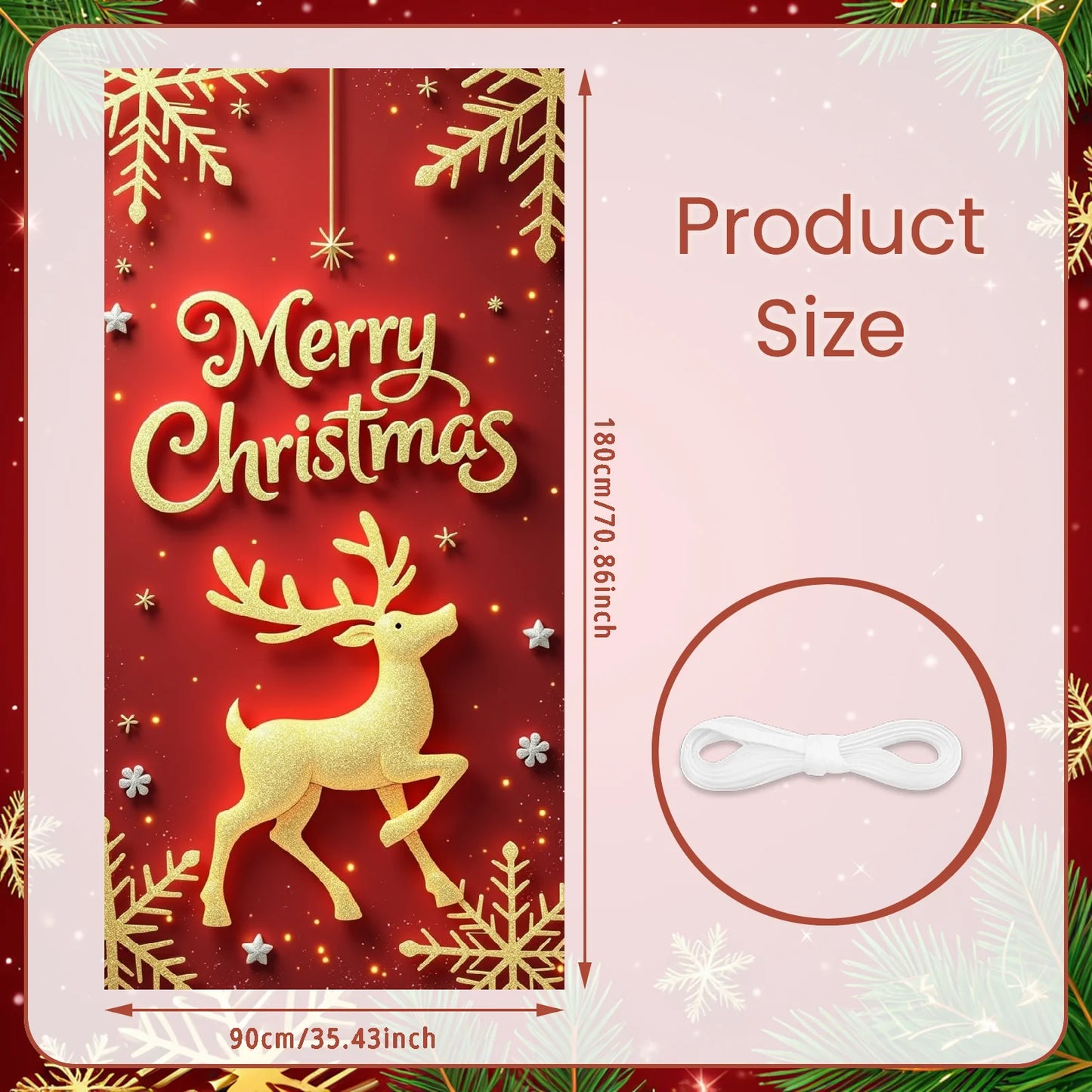 Christmas Hanging Flag Porch Door Banner Christmas Decorations For Home 2025 Ornaments Xmas Gifts Navidad New Year Decor 2026