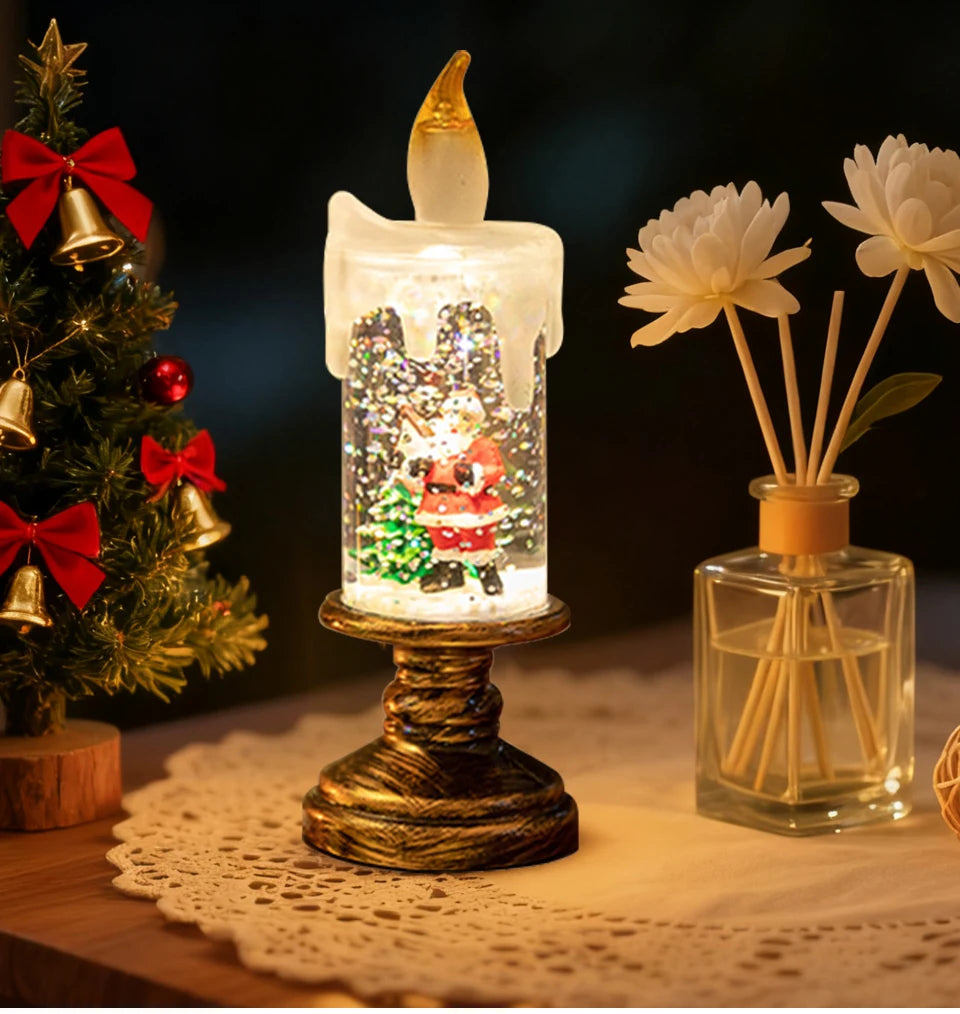 LED Christmas Tree Night Lights Christmas Candles Crystal Lights Christmas Gifts for Family and Friends Creative Gifts