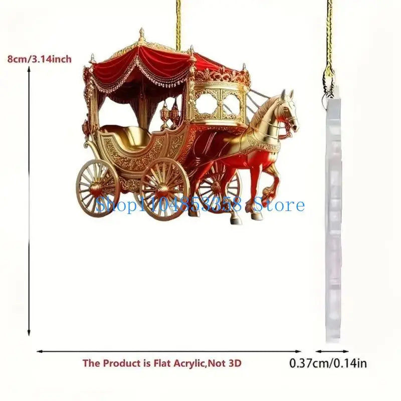 Upgrades Acrylic Horse Carriage Christmas Tree Decorations Winter Themed Hanging Ornaments For Homes Holiday Display