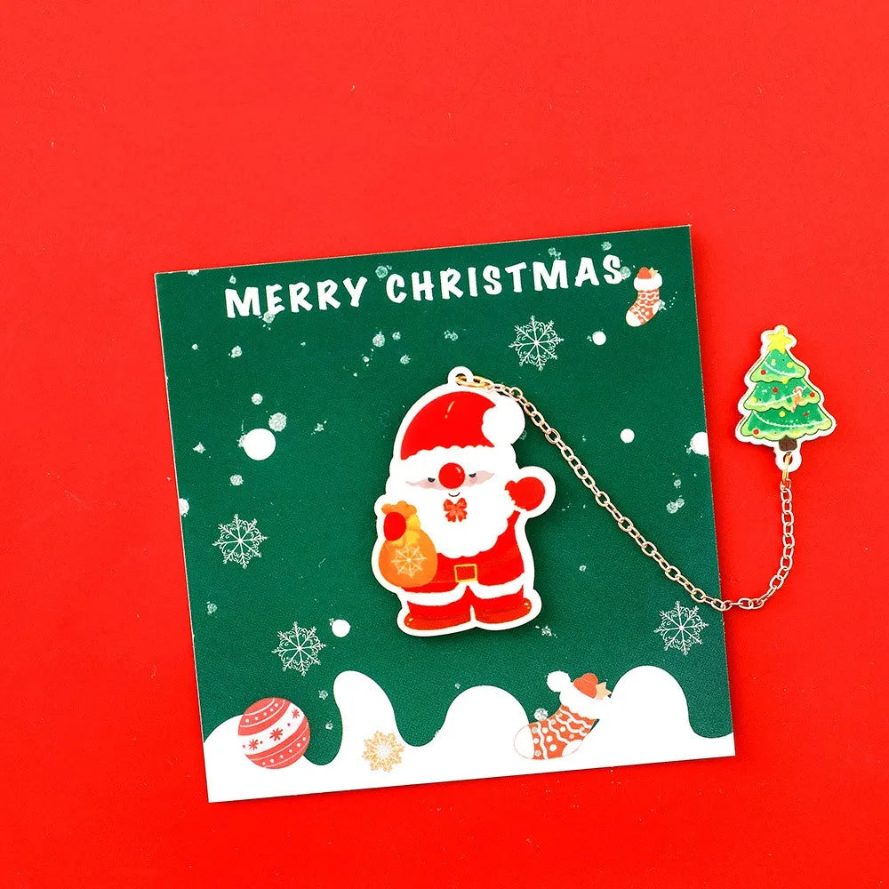 Christmas Bookmark For Student Gifts Book Page Marker Kawaii Stationery School Office Supplies Creative Bookmark