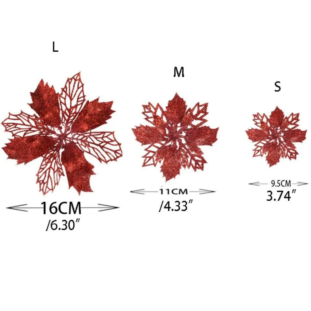 Multi-color ChristmasTree Ornament Romantic Plastic Xmas Tree Pendant Hollow Artificial Hollow Flowers Christmas Tree Bottom