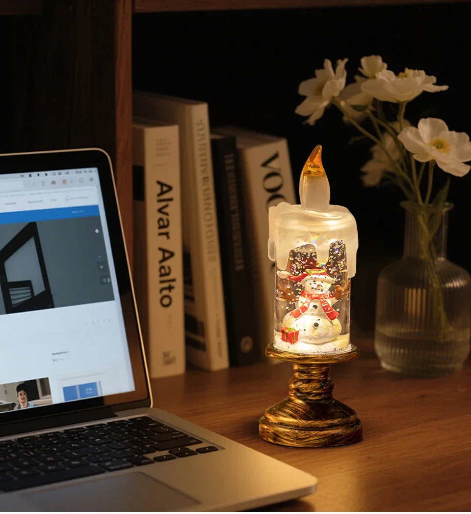 LED Christmas Tree Night Lights Christmas Candles Crystal Lights Christmas Gifts for Family and Friends Creative Gifts