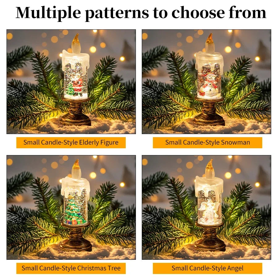 LED Christmas Tree Night Lights Christmas Candles Crystal Lights Christmas Gifts for Family and Friends Creative Gifts