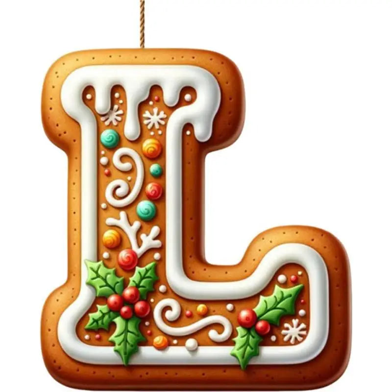 26 Letters Christmas Tree Decoration Gingerbread Alphabet Ornaments Flat 2D Acrylic A To Z Ornament Letters Decoration