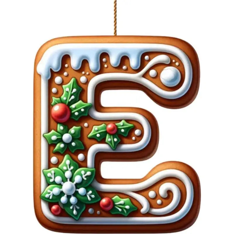 26 Letters Christmas Tree Decoration Gingerbread Alphabet Ornaments Flat 2D Acrylic A To Z Ornament Letters Decoration