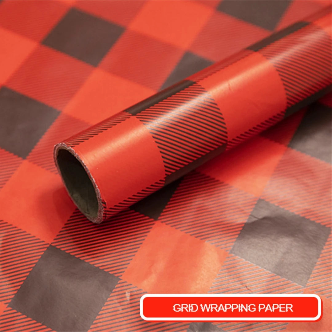 1PC 50*70cm Gift Wrapping Red Plaid Snowflake Christmas Gift Packaging Paper Diy Crafts Papers Birthday Christmas Gift Paper