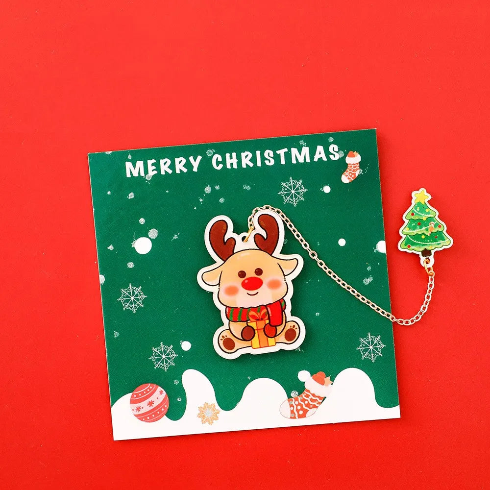 Christmas Bookmark For Student Gifts Book Page Marker Kawaii Stationery School Office Supplies Creative Bookmark