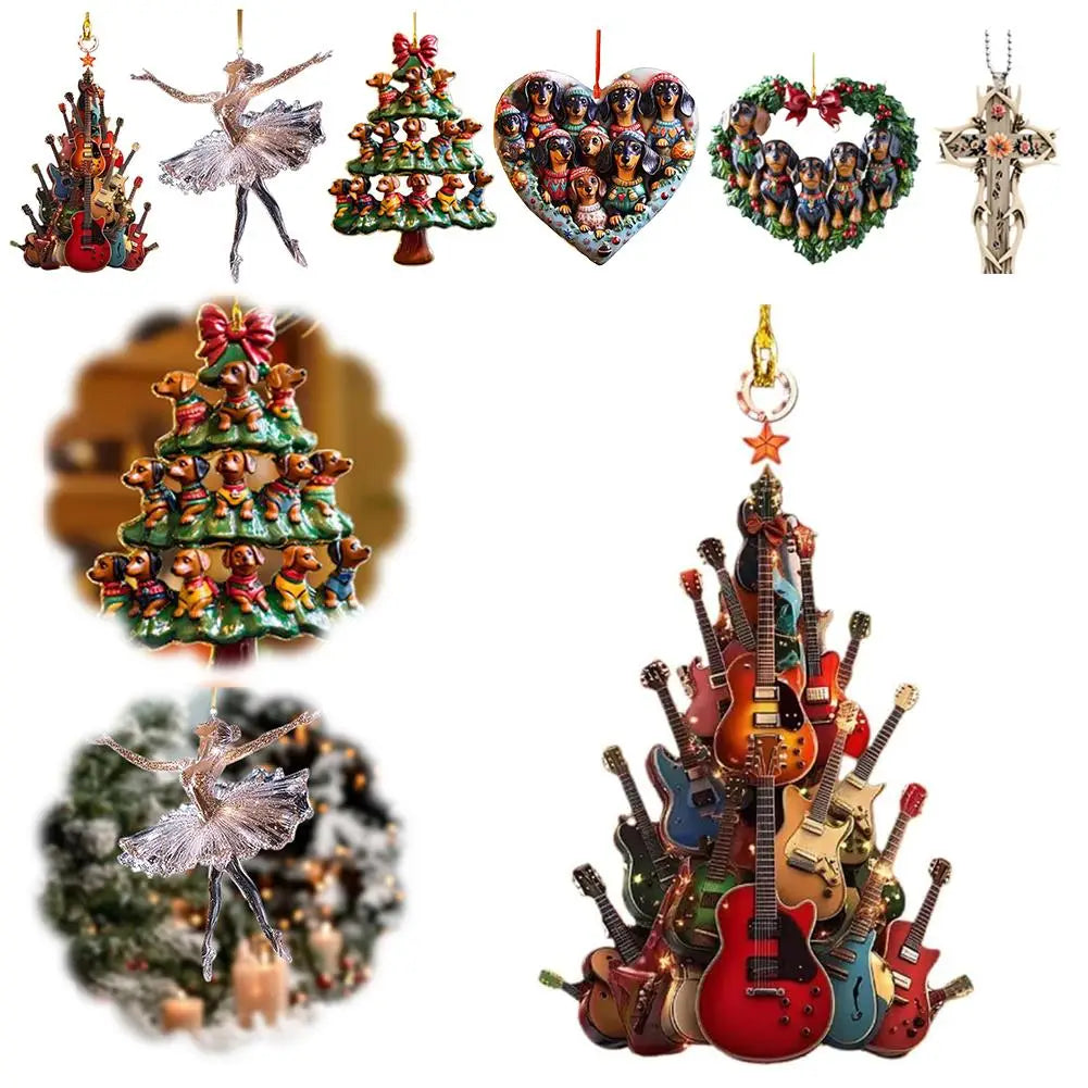 2D Acrylic Sparkling Ballerina Christmas Ornament Ballerina Dance Ornament, Crystal Ballet Ornament For Christmas Tree Decor