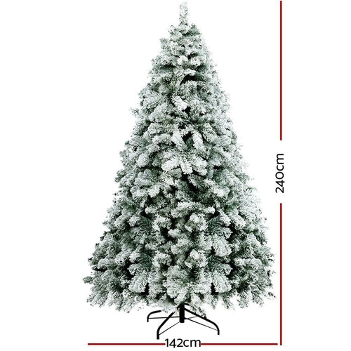 Jingle Jollys Christmas Tree 2.4m Snow Flocked Xmas Tree Decorations